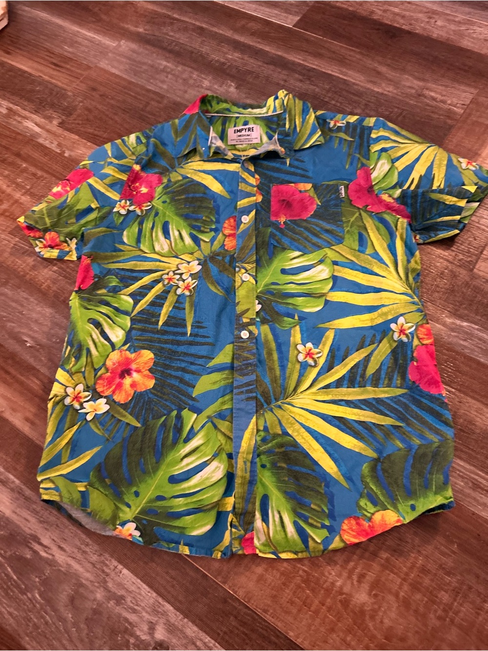 50%offw❤️Empyre Mens Shirt Colorful Flowerful vacation  100% cotton 164 Med